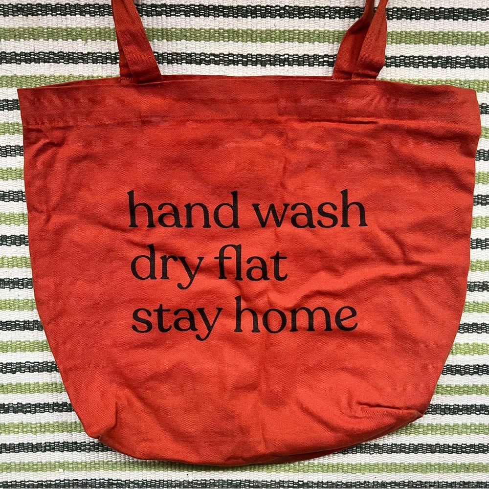 Stay Home Club Laundry theme tote bag